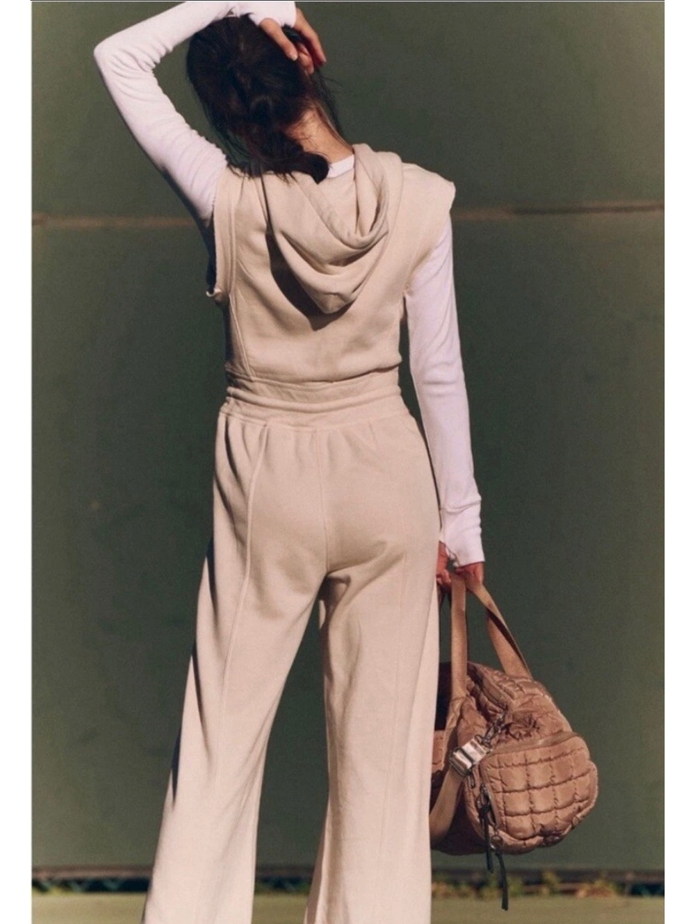 Free People Movement "Making It" Jumpsuit Womens XL Gray Fleece Cozy Pockets - Picture 7 of 12